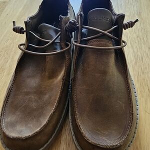 New Without Box Skechers Men’s Brown Leather Casual Slip-On Loafers